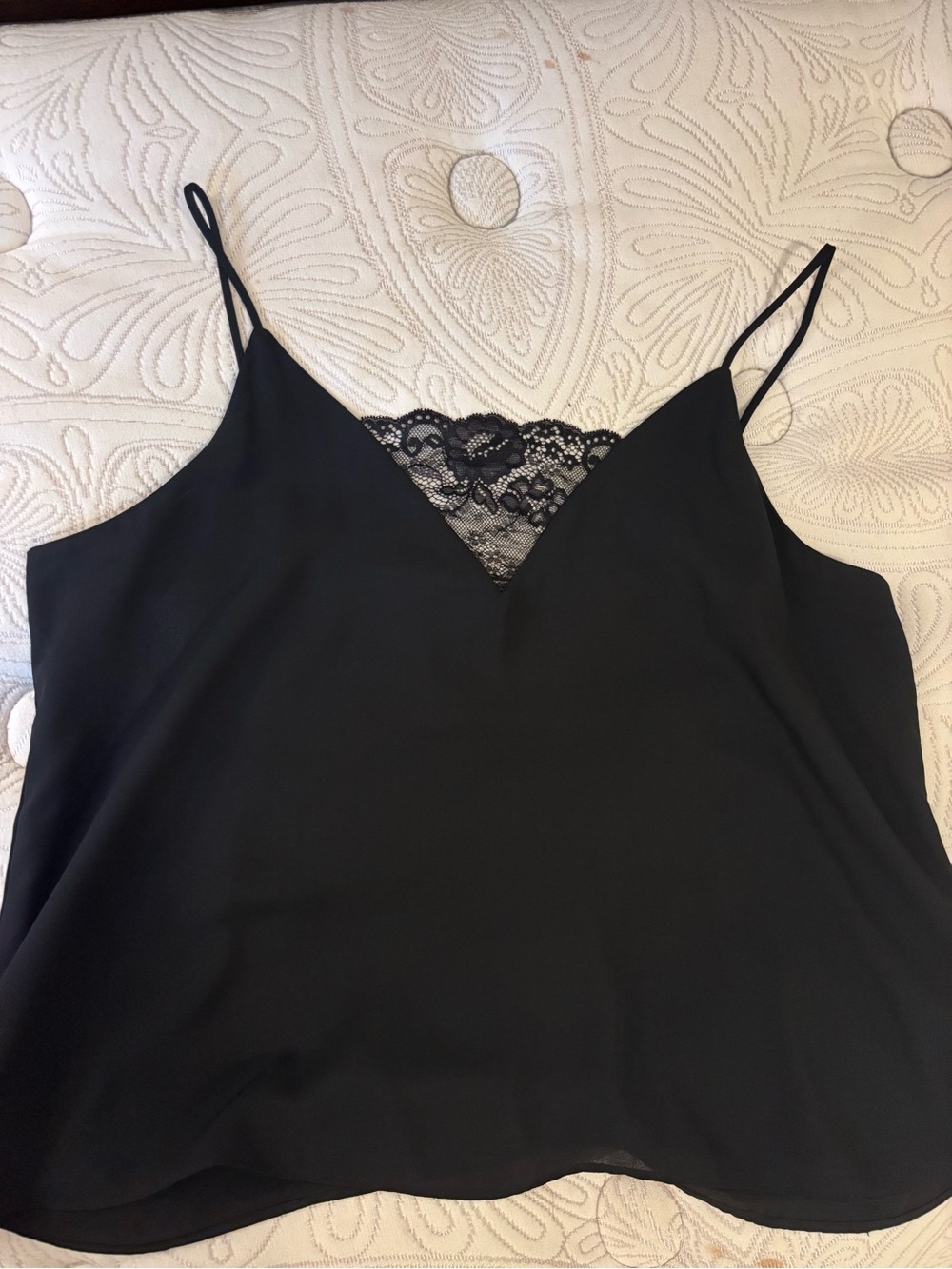 Melrose and Market Black Lace-Trim Spaghetti Strap Cami